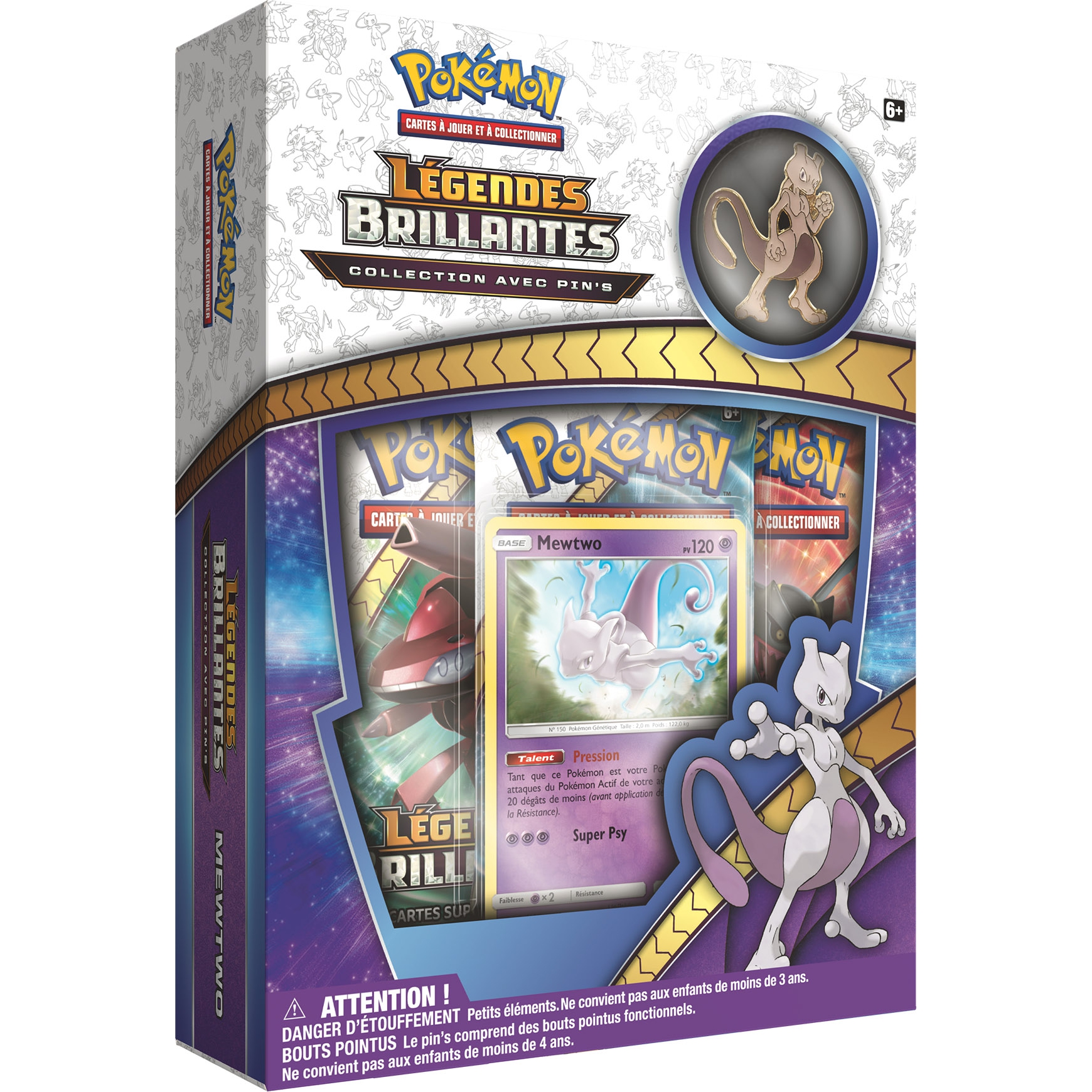 Coffret SL3 5 Collections avec pins Légendes Brillantes Mewtwo