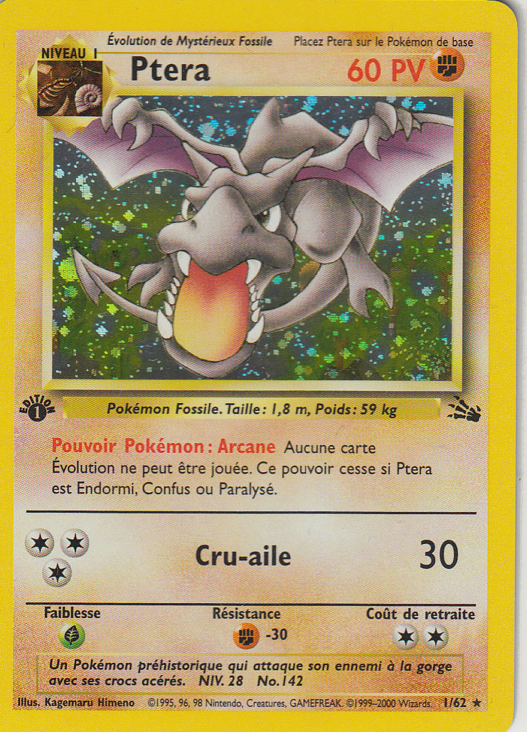 produit 8495 produit special pokemon carte edition fossile ptera