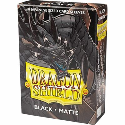 Protges Cartes Format JAP  Dragon Shield Sleeves Mini Matte - Black - Noir - par 60