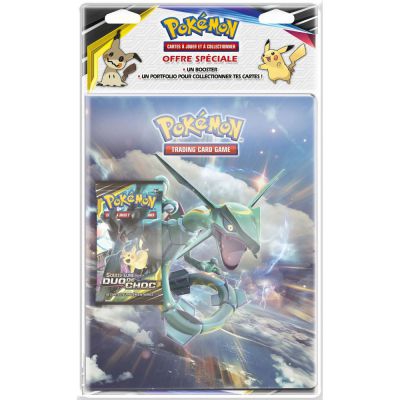 Portfolio Evoli - (10 Feuilles De 9 Cases 180 Cartes) + 1 Booster SL9 Duo  de Choc Pokémon - UltraJeux