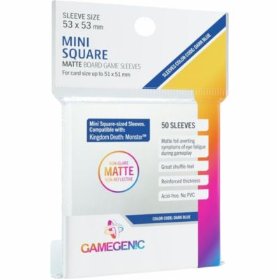 Protges cartes Spciaux  Matte Board Game Sleeves - Mini Square (53x53) par 50 Anti-Reflets