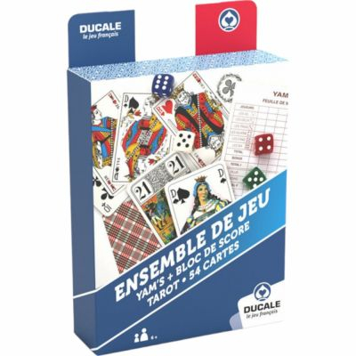 Jeu de Cartes  Ensemble de jeu - Yam's + bloc de score + tarot 54 cartes - Ducale - Eco format