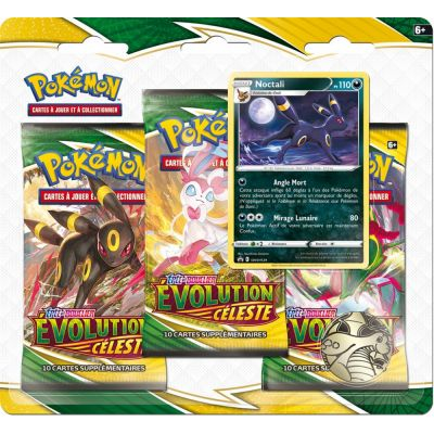 Coffret Pokmon Tripack 3 Boosters - EB07 - pe et Bouclier 7 volution Cleste - Noctali