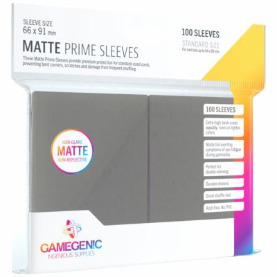 Protges Cartes Standard  100 Pochettes - Prime Matte - Gris