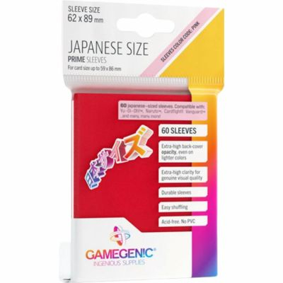 Protges Cartes Format JAP  Protge-cartes Gamegenic - 60 Japanese Prime Sleeves - rouge