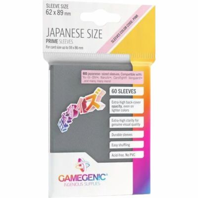 Protges Cartes Format JAP  Protge-cartes Gamegenic - 60 Japanese Prime Sleeves - Dark Grey
