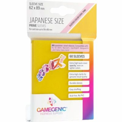 Protges Cartes Format JAP  Protge-cartes Gamegenic - 60 Japanese Prime Sleeves - Jaune