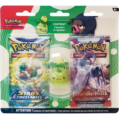 Coffret Pokmon Duopack 2 Boosters - EV02/EB09 - Ecarlate et Violet + Gomme Olivini