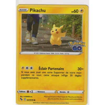Cartes Spciales Pokmon Promo - Pokemon Epe & Bouclier - Pikachu - GO 027 - FR