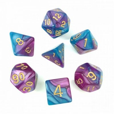 Ds et Gemmes Jeu de Rle Set de 7 ds - Assortiments Jeux de Rles -  Fusion Bleu et Violet Clair