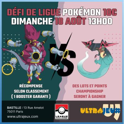 Evnements Pokmon Dfi de Ligue Pokmon - Dimanche 18 Aot  13h00 - Bastille