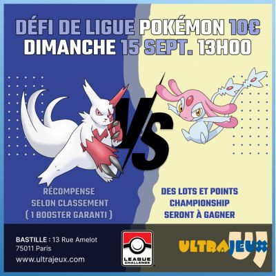 Evnements Pokmon Dfi de Ligue Pokmon - Dimanche 15 Septembre  13h00 - Bastille