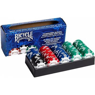 Jeu de Cartes Ambiance Bicycle Poker- Set 100 jetons 