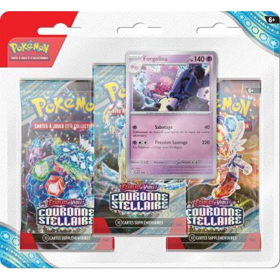 Tripack 3 Boosters Pokmon EV07 Ecarlate et Violet - Couronne Stellaire : Forgelina