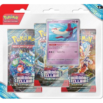 Coffret Pokmon Tripack 3 Boosters - EV07 Ecarlate et Violet - Couronne Stellaire : Latias