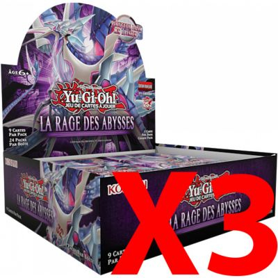 Boite de Boosters Franais Yu-Gi-Oh! Display de 24 Boosters - Rage des Abysses - Lot de 3