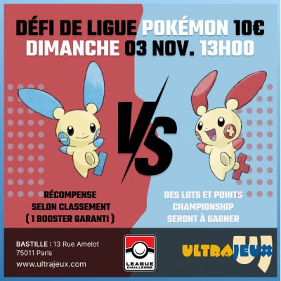 Evnements Pokmon Dfi de Ligue Pokmon - Dimanche 3 Novembre  13h00 - Bastille