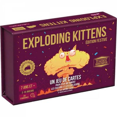 Jeu de Cartes Best-Seller Exploding Kittens dition festive - nouvelle version