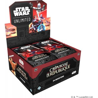 Boite de Boosters Franais Star Wars Unlimited Crpuscule de la Rpublique - Display de 24 Boosters