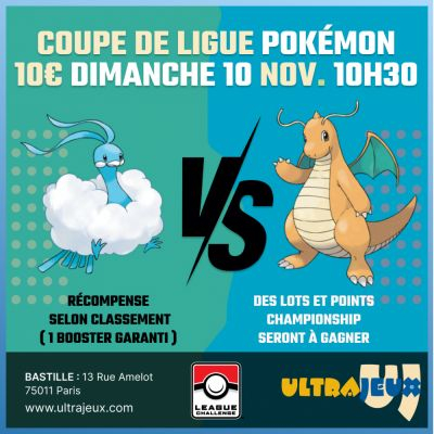 Evnements Pokmon Coupe de Ligue Pokmon - Dimanche 10 Novembre 2024  10h30 - Bastille