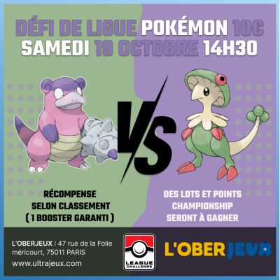 Evnements Pokmon Dfi de Ligue Pokmon - Samedi 19 Octobre  14h30 - Oberkampf