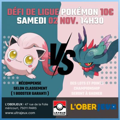 Evnements Pokmon Dfi de Ligue Pokmon - Samedi 2 Novembre  14h30 - Oberkampf