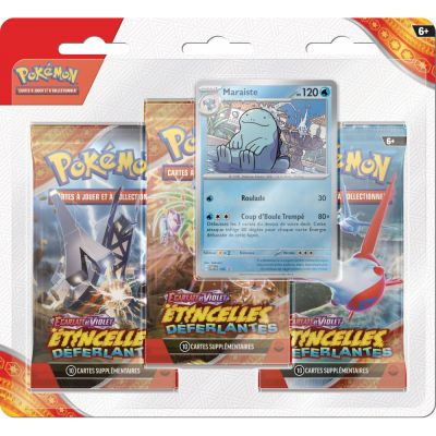 Coffret Pokmon Tripack 3 Boosters - EV08 Ecarlate et Violet - tincelles Dferlantes : Maraiste