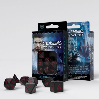 Ds et Gemmes Jeu de Rle Set de Ds JDR Classique - Noir et Rouge