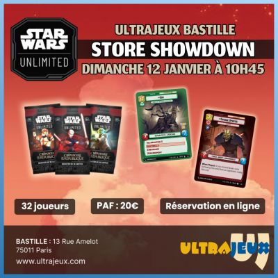 Evnements Star Wars Unlimited Tournoi Store Showdown - Star Wars Unlimited - Crpuscule de la Rpublique - Dimanche 12 Janvier 2025 - 10h45 - Bastille