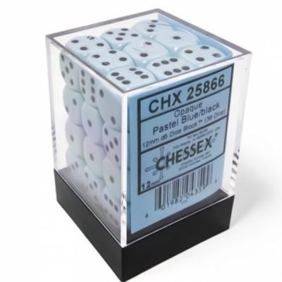 Ds et Gemmes Jeu de Rle Chessex - Set de 36 Ds -  6 Faces Couleur - Opaque - Pastel - Blue/Black