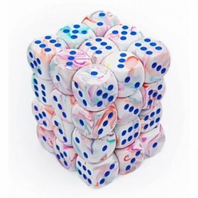 Ds et Gemmes Jeu de Rle Chessex - Set de 36 Ds -  6 Faces Couleur - Festive - Pop Art/Blue - CHX27944