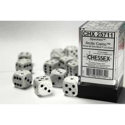 Ds et Gemmes Jeu de Rle Chessex - Set de 12 Ds -  6 Faces Couleur - Speckled - Arctic Camo - CHX25711