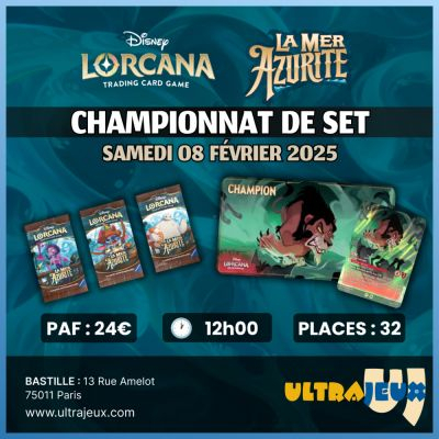 Evnements Lorcana Tournoi Lorcana - Championnat de Set : Mer Azurite - Construit - Samedi 8 Fvrier 2025  12h00 - Bastille