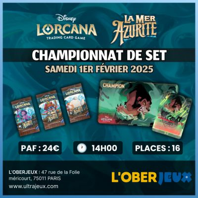 Evnements Lorcana Tournoi Lorcana - Championnat de Set : Mer Azurite - Construit - Samedi 1 Fvrier 2025  14h00 - Oberkampf