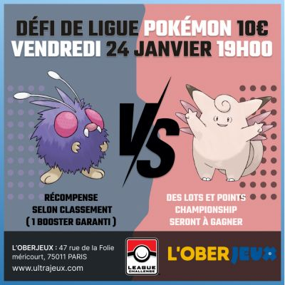 Evnements Pokmon Dfi de Ligue Pokmon - Vendredi 24 Janvier  19h00 - Oberkampf