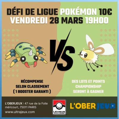 Evnements Pokmon Dfi de Ligue Pokmon - Vendredi 28 Mars  19h00 - Oberkampf