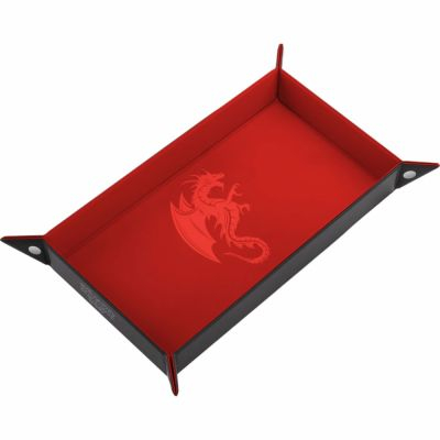 Ds et Gemmes Aventure Piste de Ds : Couloir de Ds - Dragon Rouge - Cuir et Velours - Rouge (Dice Tray)