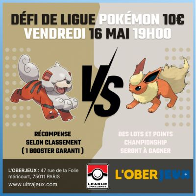 Evnements Pokmon Dfi de Ligue Pokmon - Vendredi 16 Mai  19h00 - Oberkampf