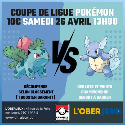 Evnements Pokmon Coupe de Ligue Pokmon - Samedi 26 Avril 2025  13h00 - Oberkampf