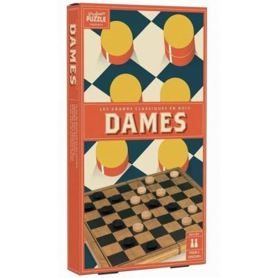 Jeu de Plateau Jeu  Deux Dames Bois Vintage