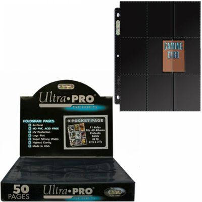 Classeur Lot de 50 feuilles de 9 Cases - Chargement Latéral (18 Cases par  feuille) - UltraJeux